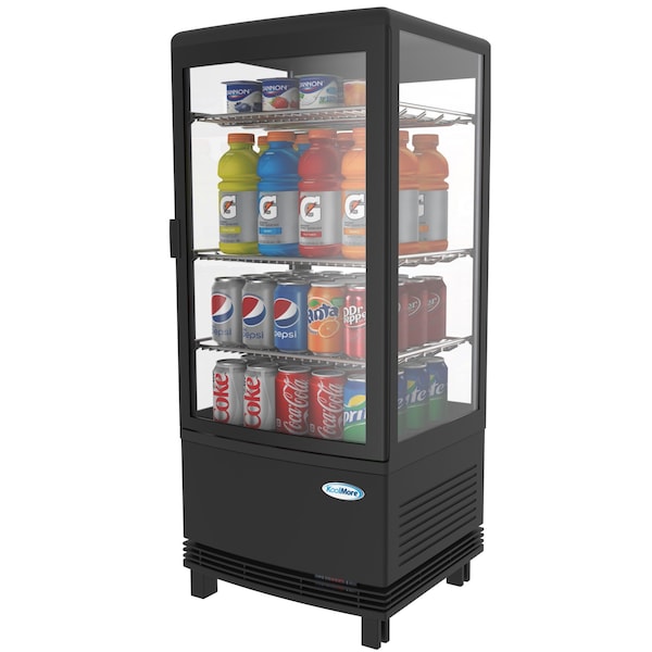 Koolmore Countertop Refrigerator Display Case Commercial Beverage Cooler with LED lighting CDCU-3C-BK - main